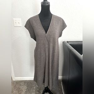 Eileen Fisher grey dress sheer wool women’s size S cap sleeve / sleeveless NWOT